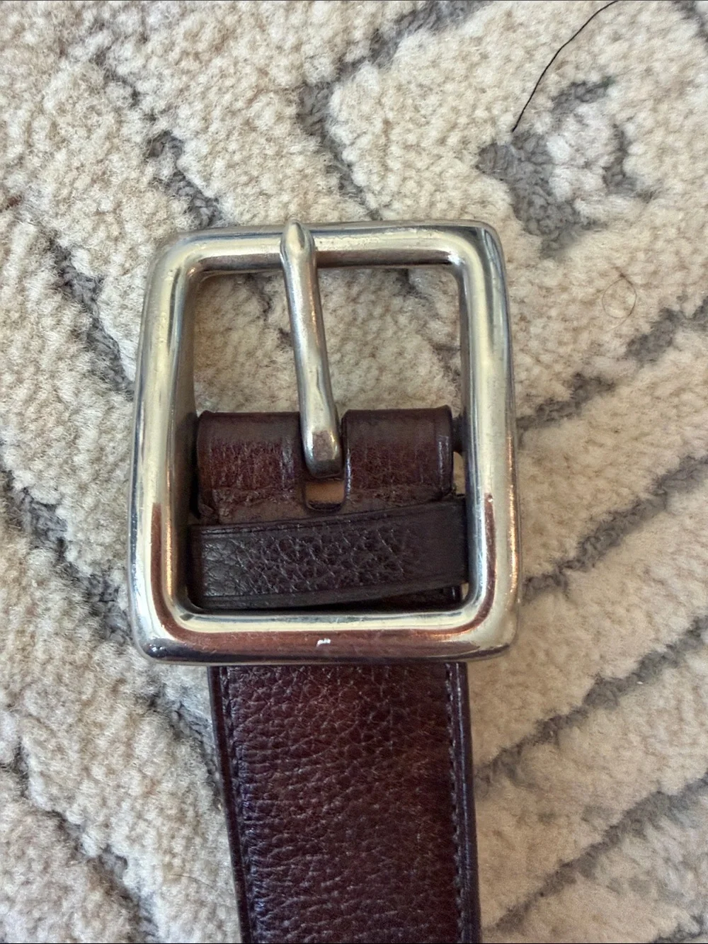 Coach Brown Leather Belt with Silver Buckle
